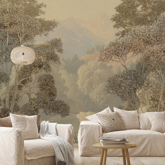 AFZEVEB-Tropical Jungle Wallpaper Landscape Tree Wall murals for Bedroom 159"x107"(Not Peel and Stick)
