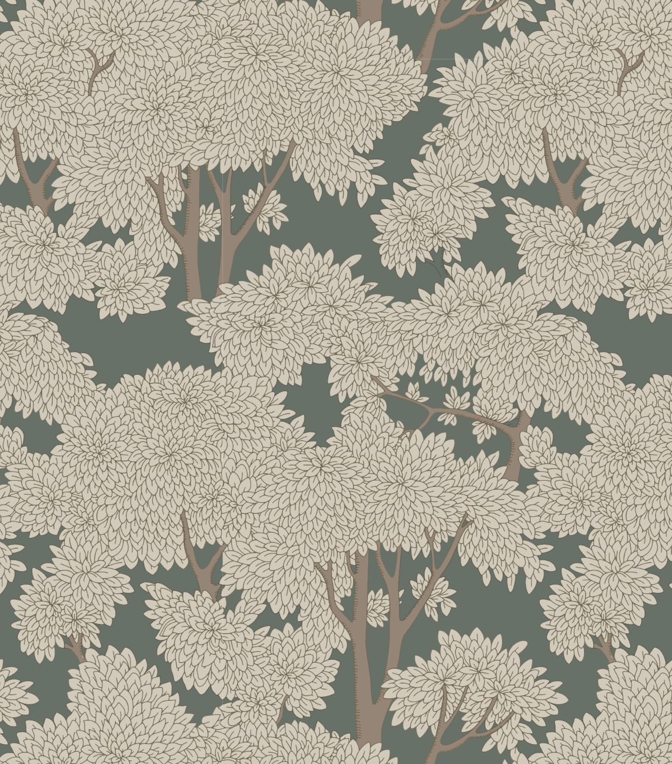Peel & Stick Forest Mural - Jungle Wallpaper, Tree Peel and Stick Wallpaper Waterproof Vinyl for Bathroom & Bedroom (Light, 17.7inx39ft)