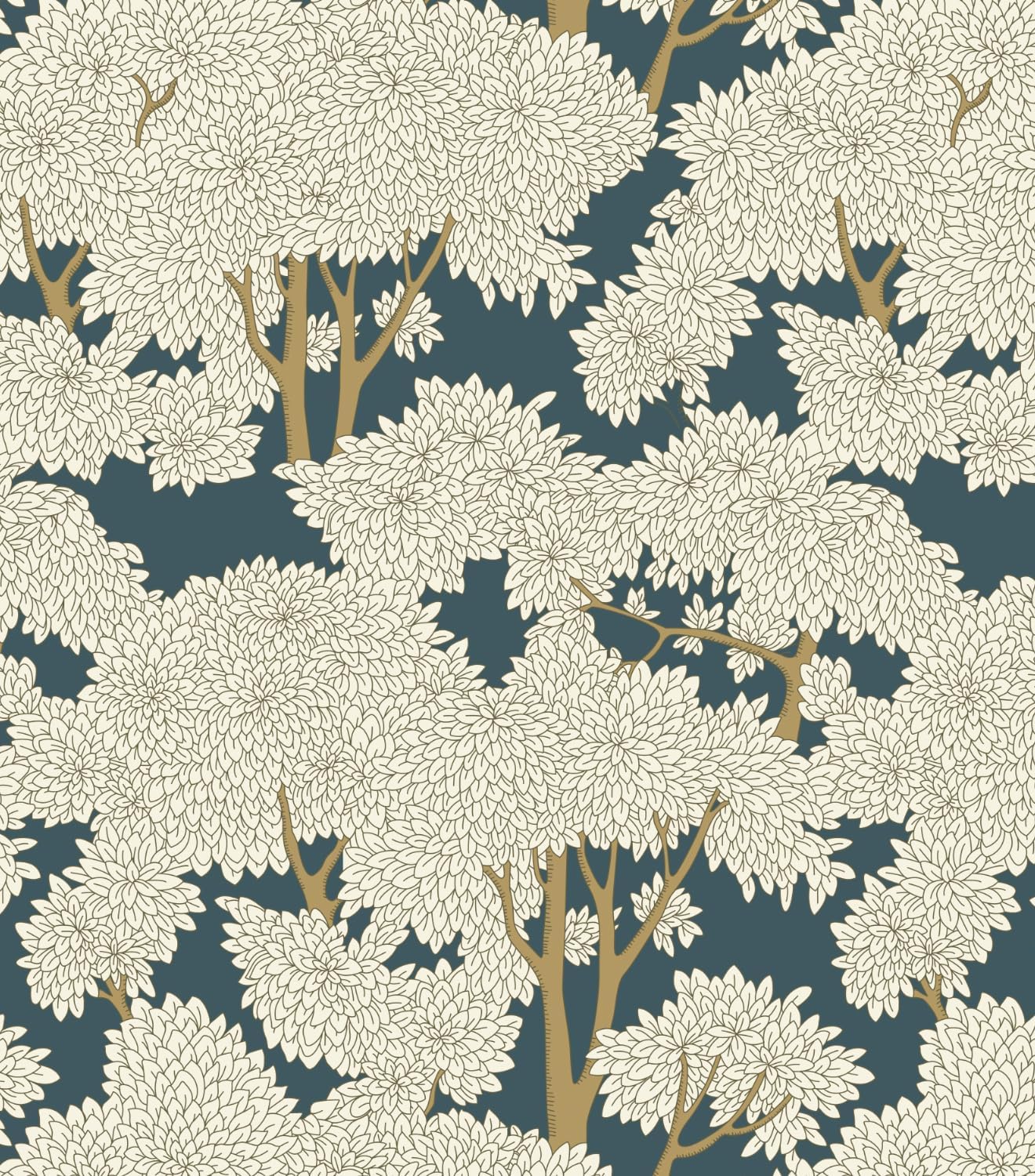Peel & Stick Forest Mural - Jungle Wallpaper, Tree Peel and Stick Wallpaper Waterproof Vinyl for Bathroom & Bedroom (Light, 17.7inx39ft)